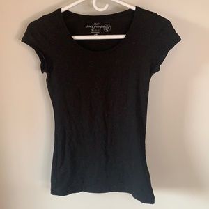 H&M Organic Cotton Black Fitted T-Shirt Size Small